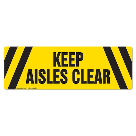 Keep Aisle Clear 18in Non-Slip Floor Marker, 6PK